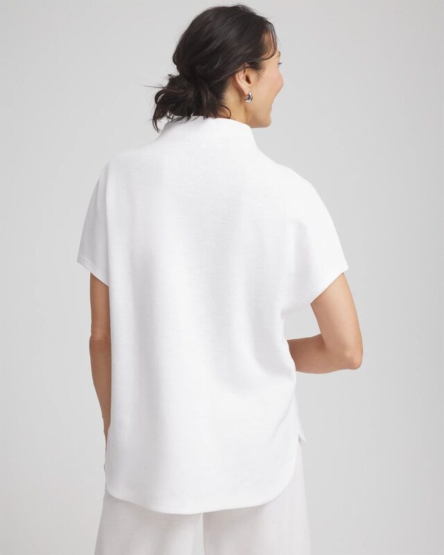 Zenergy Beach Slub Funnel Neck Pullover Top - image 3